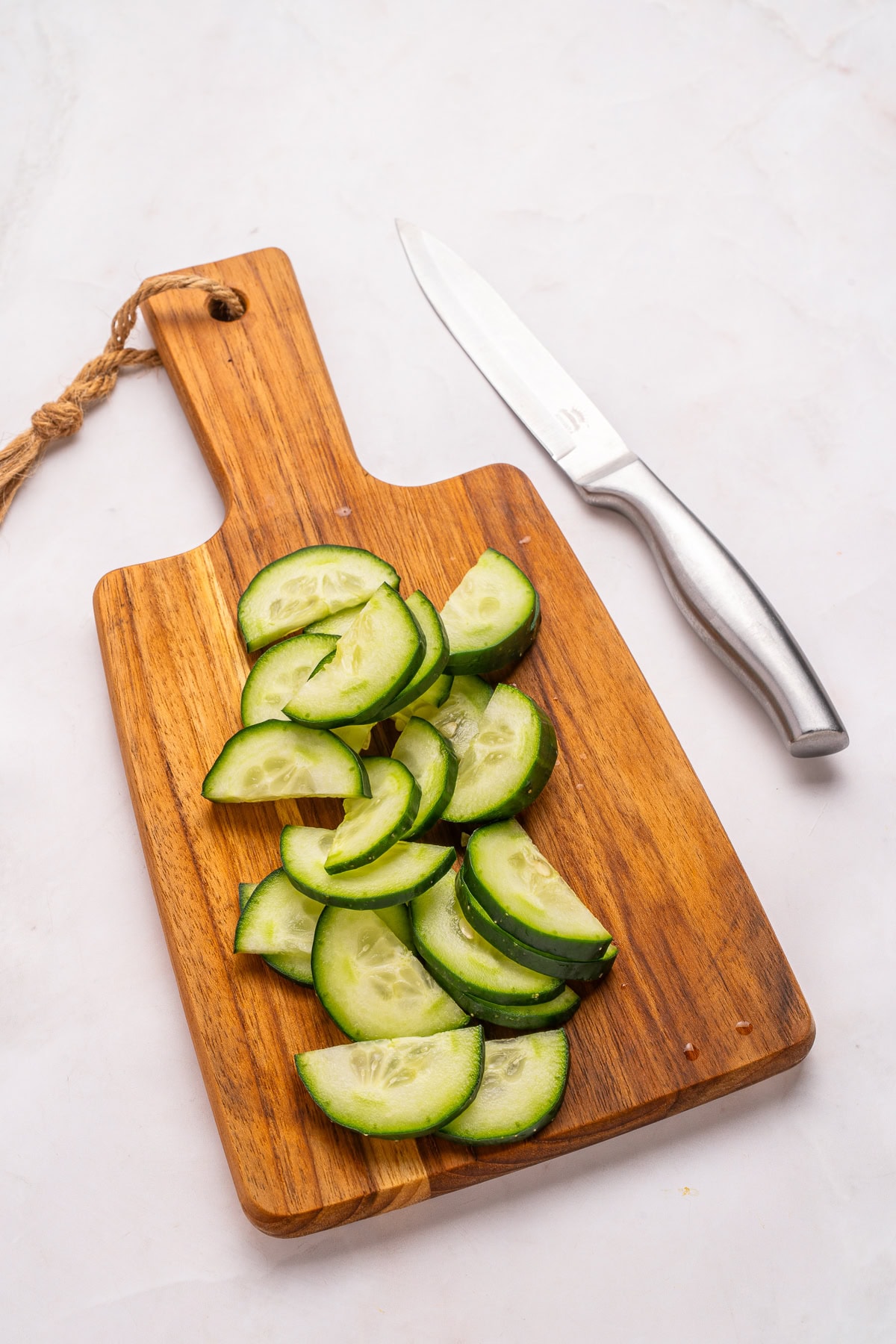 Sliced cucumber.
