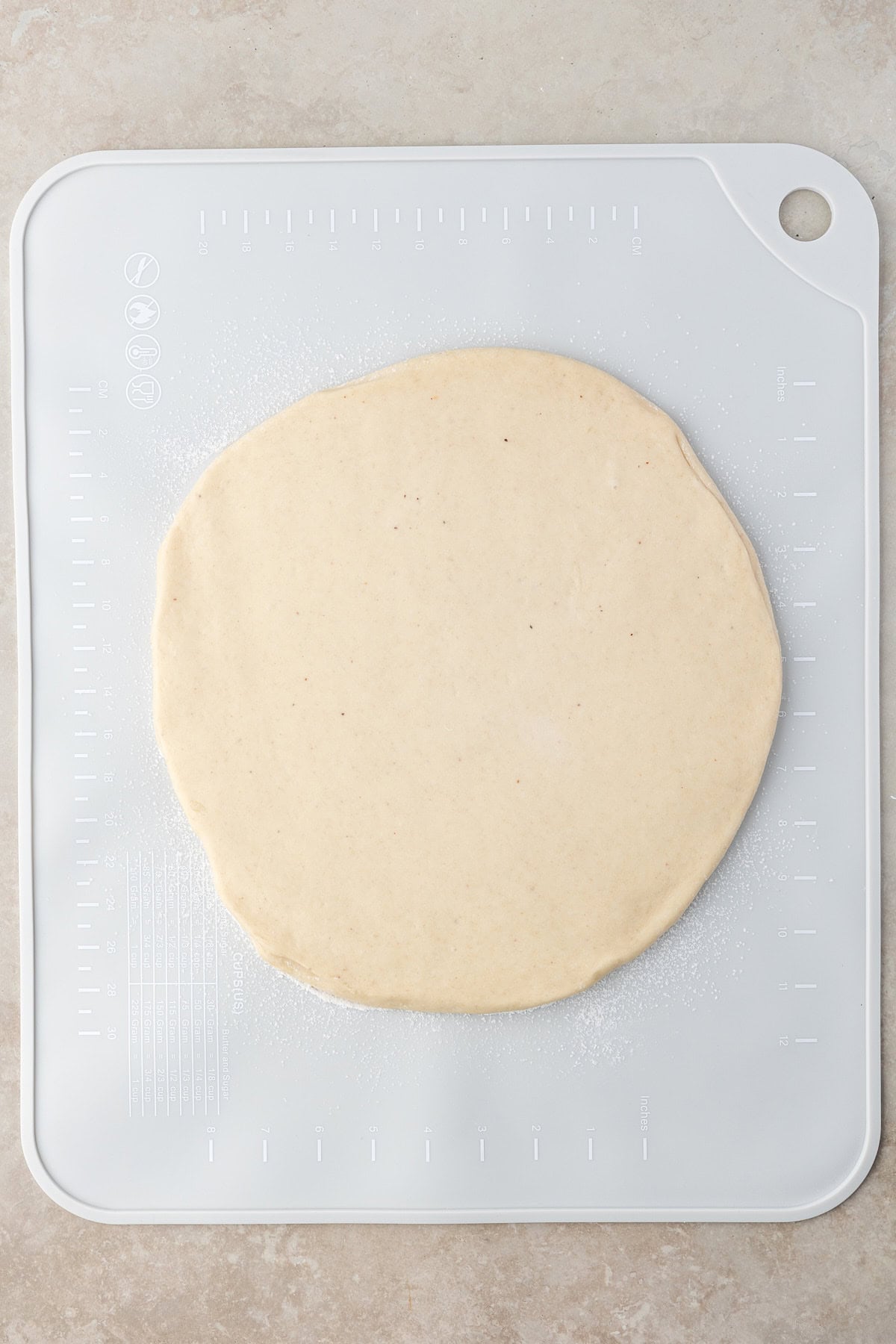 Dough rolled out. 