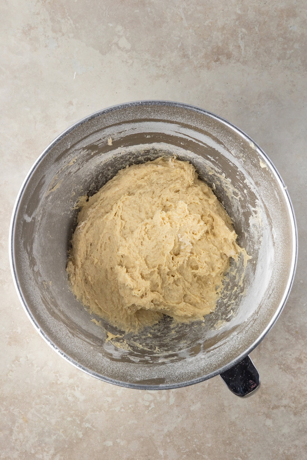 Dry ingredients added. 