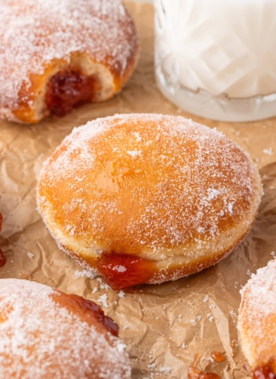 Donuts with a glass of milk.