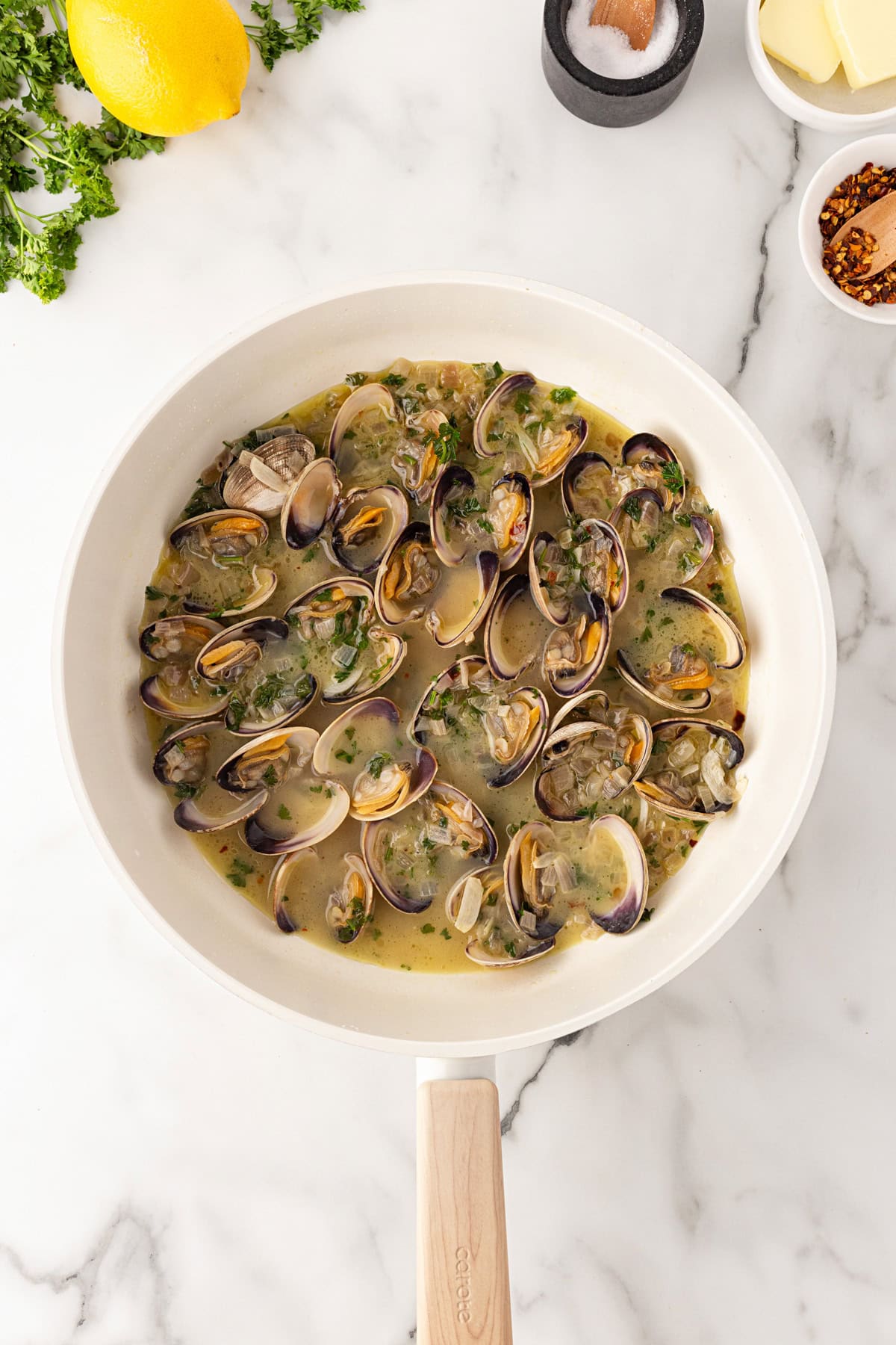Clams open.