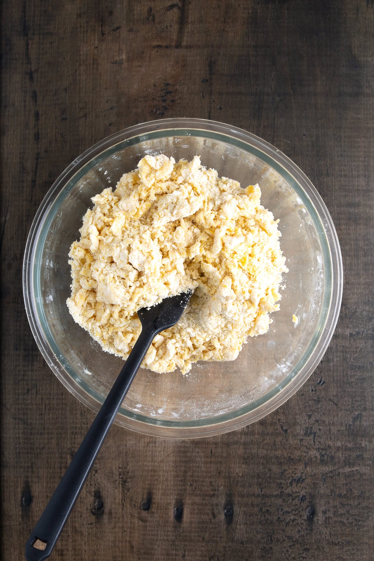 Crumbly mixture. 