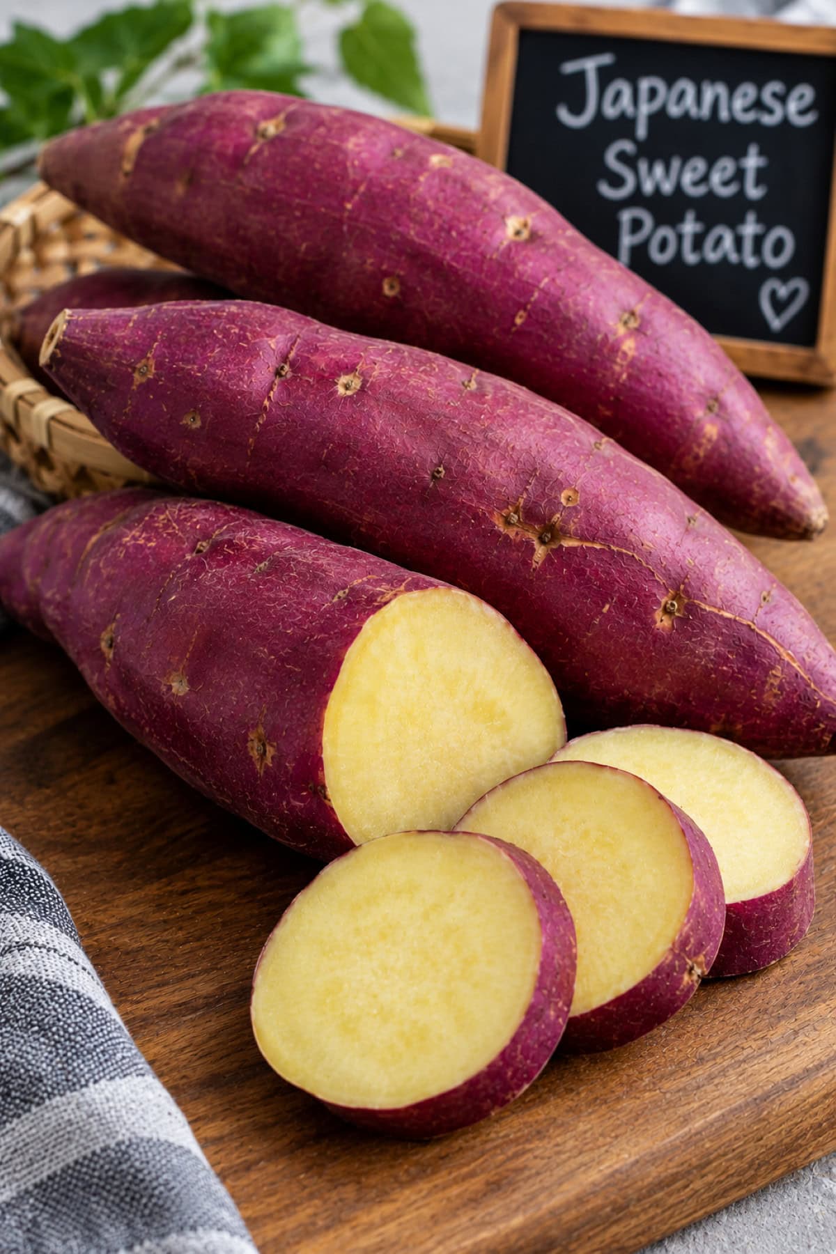 Japanese Sweet Potatoes sliced.