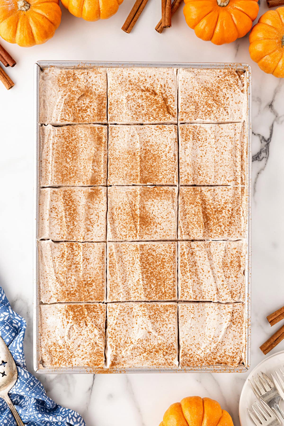 Cake cut into squares.