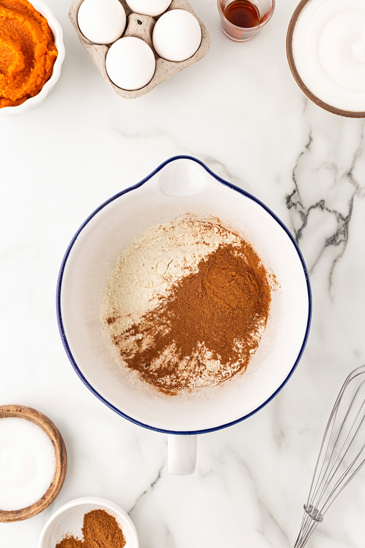 Dry ingredients in a bowl.