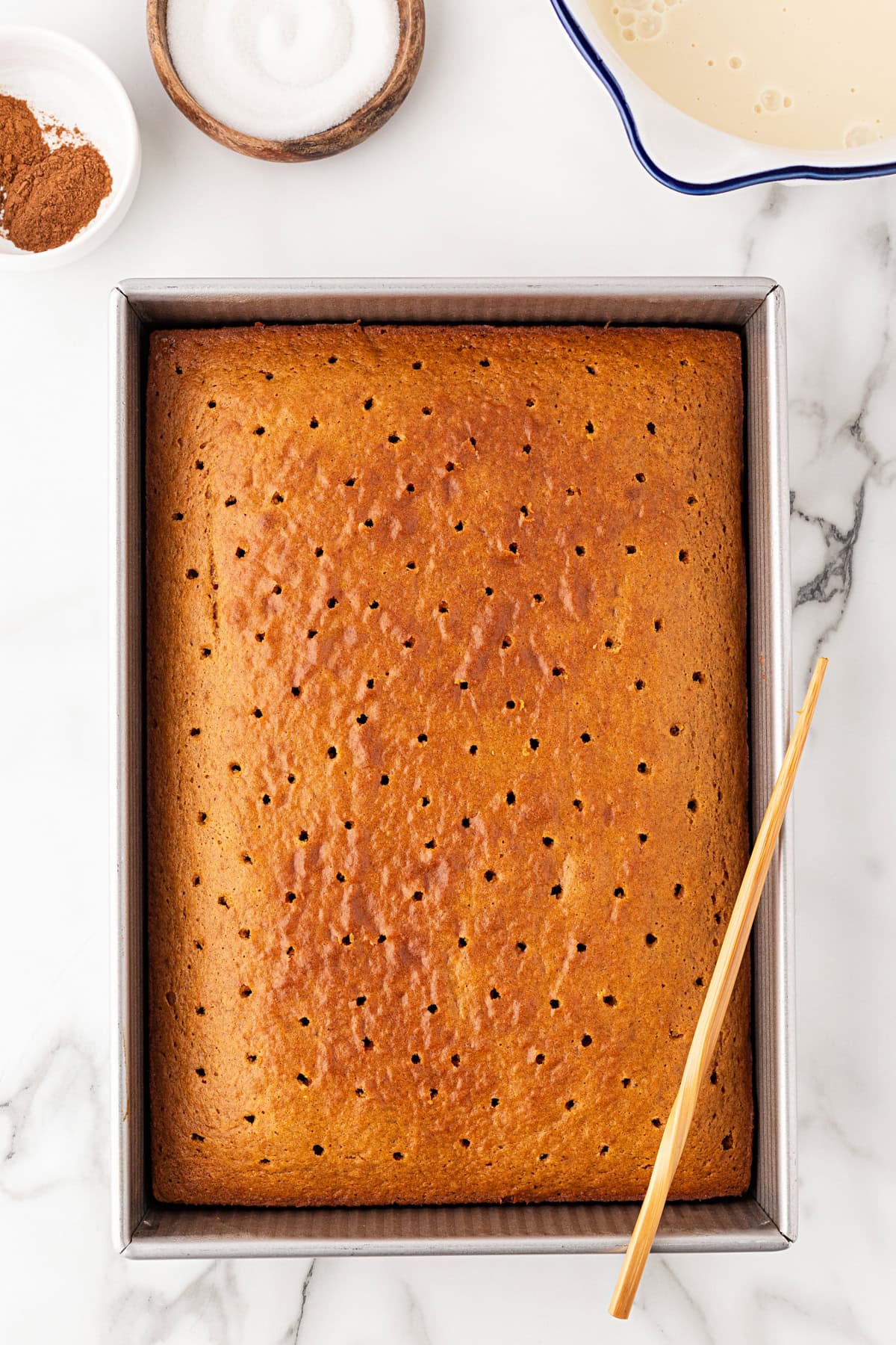 Poked cake.