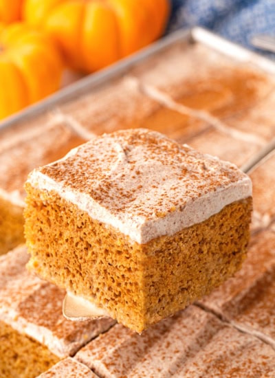 Cake on a spatula.