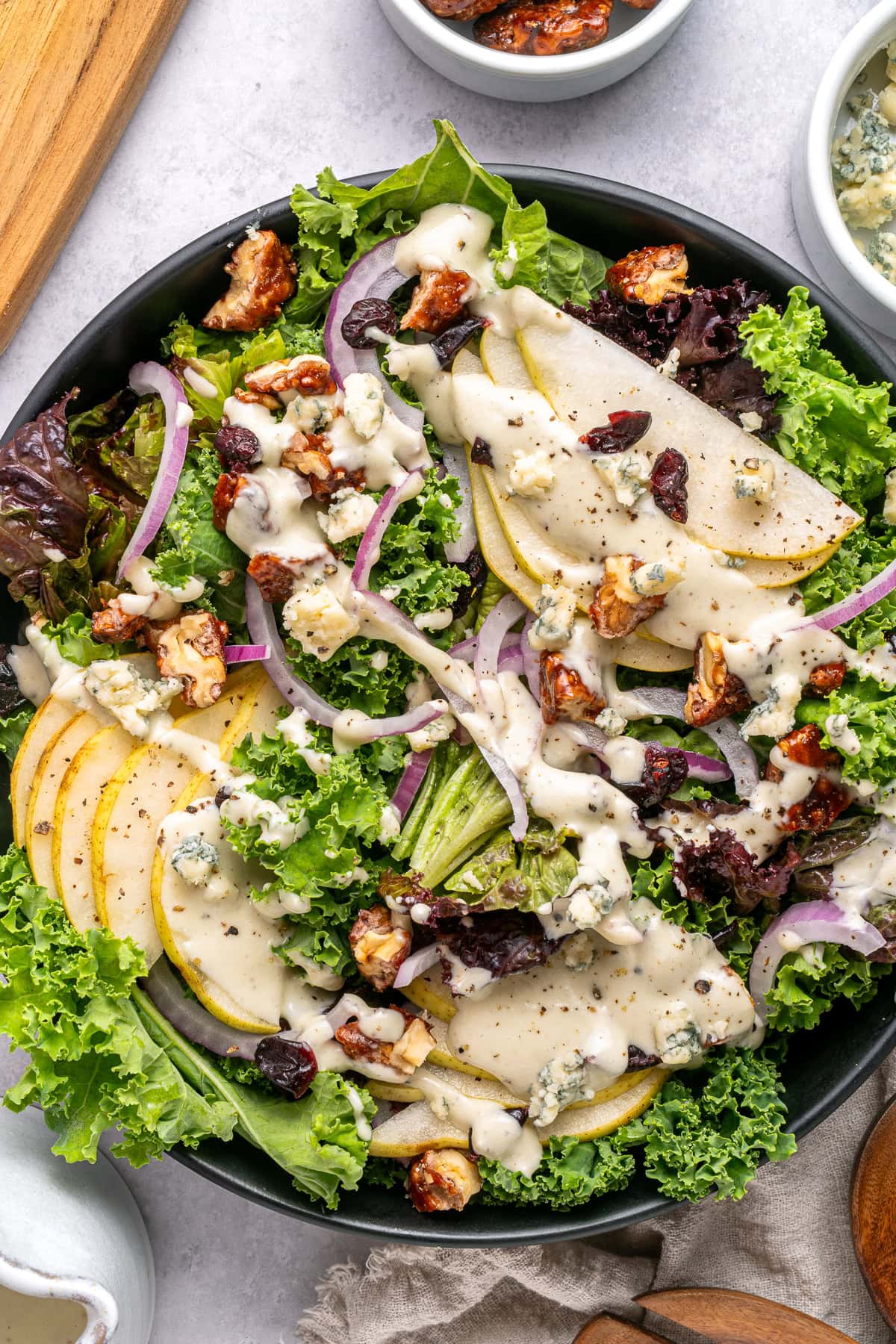 Pear and walnut salad.