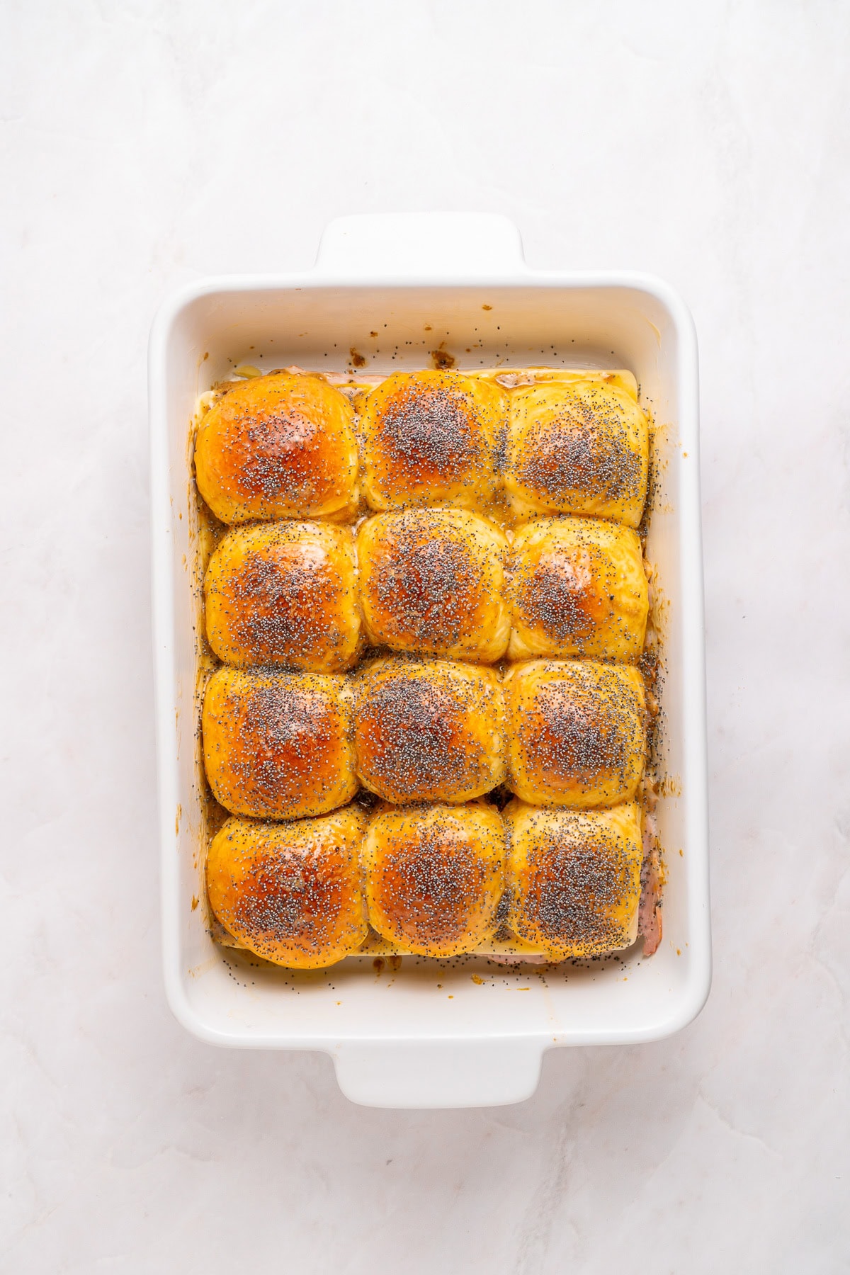Poppy seeds added to the sliders.