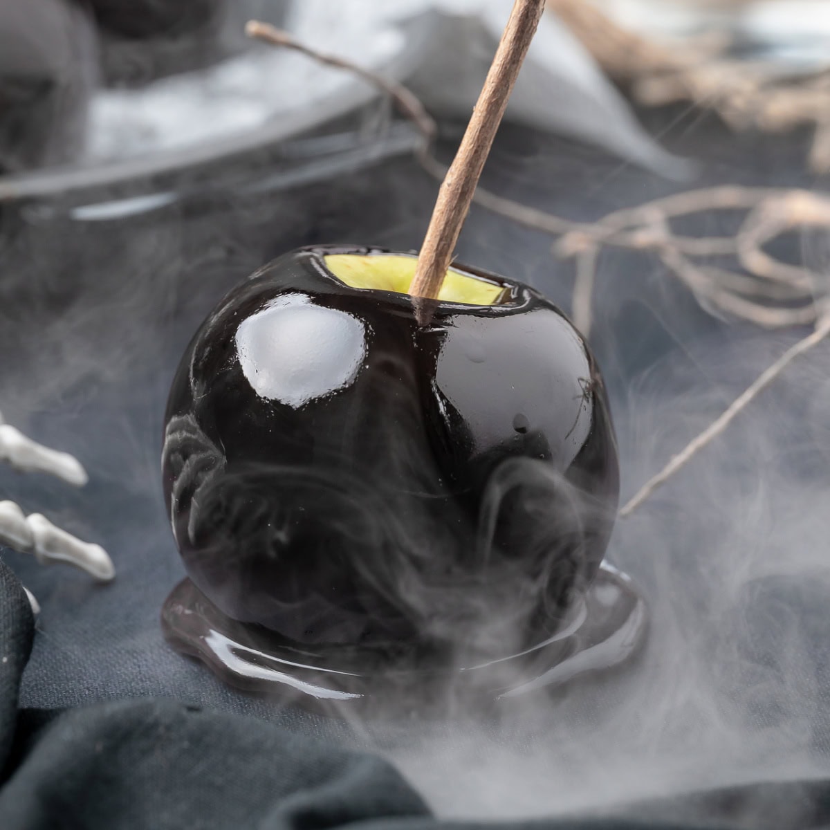 Close-up of an candy apple. 