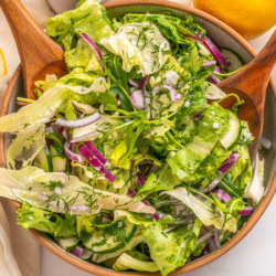 Overhead of salad.