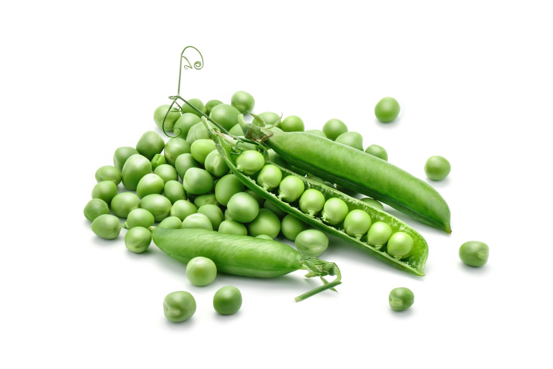 Fresh peas some in a pod. 