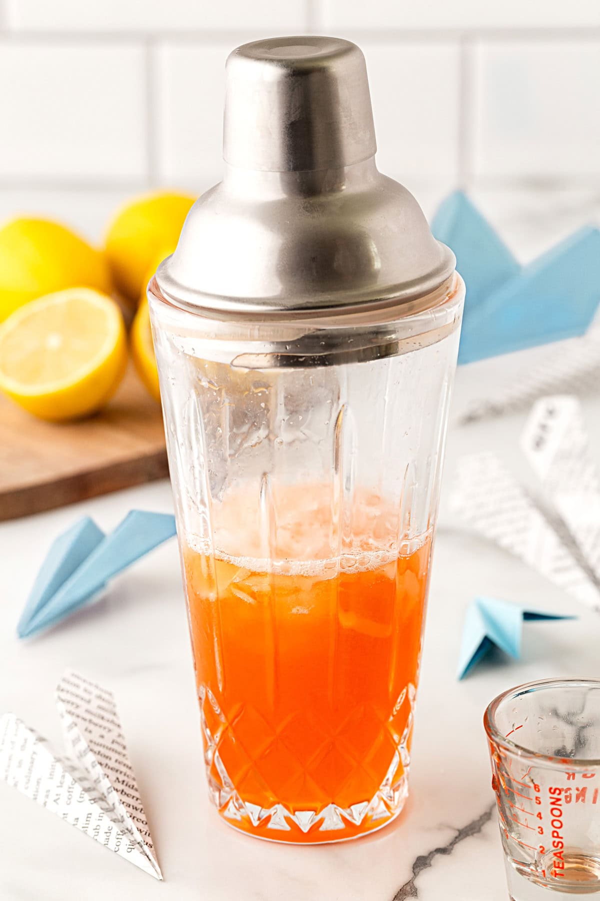 Shaken cocktail. 