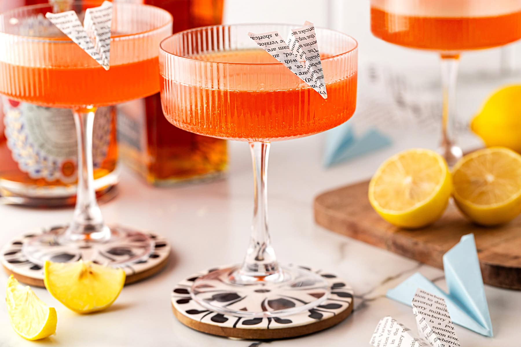 Landscape of Paper Plane Cocktails. 