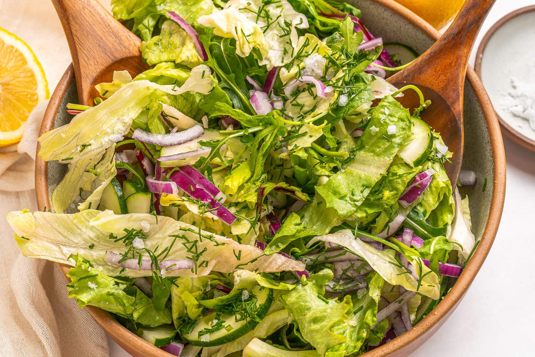 Close-up on a french bistro salad.