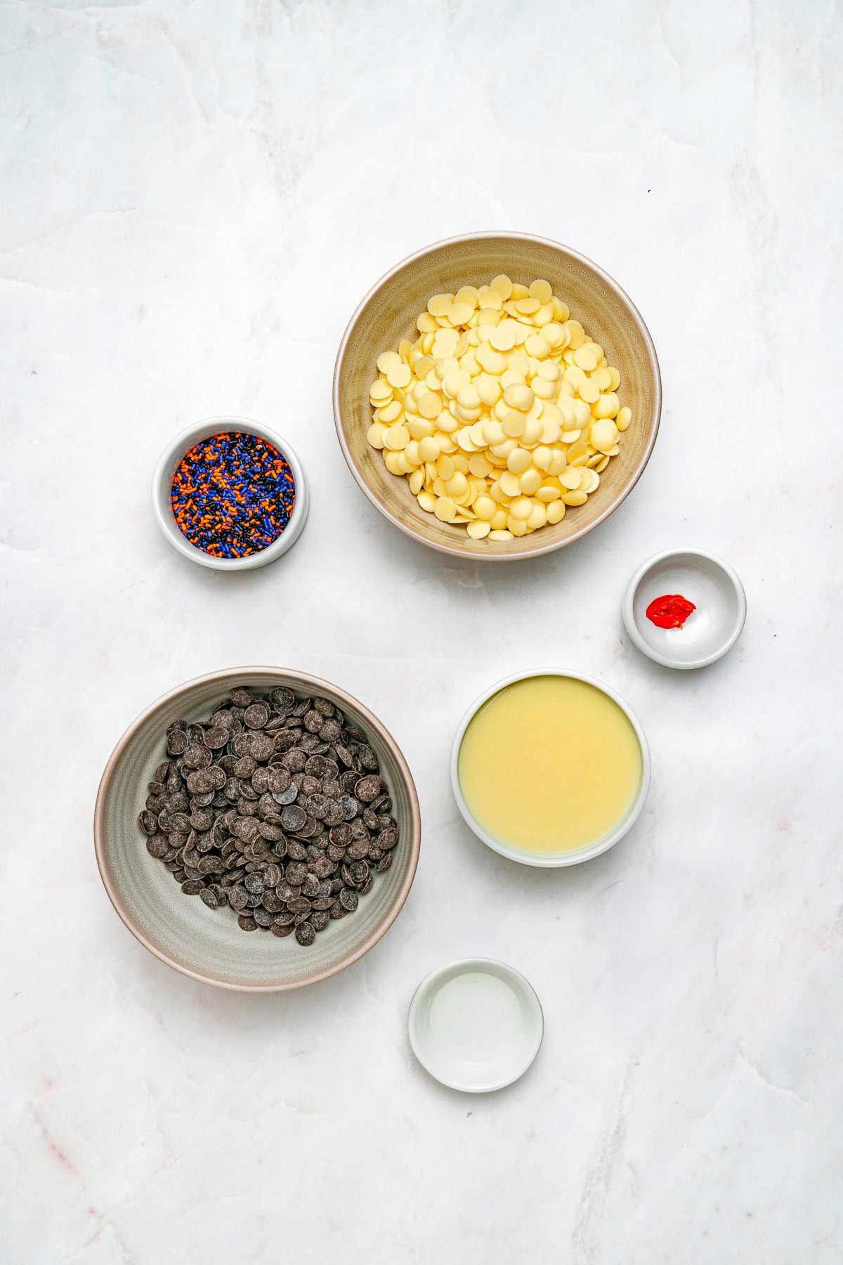Ingredients to make halloween fudge.
