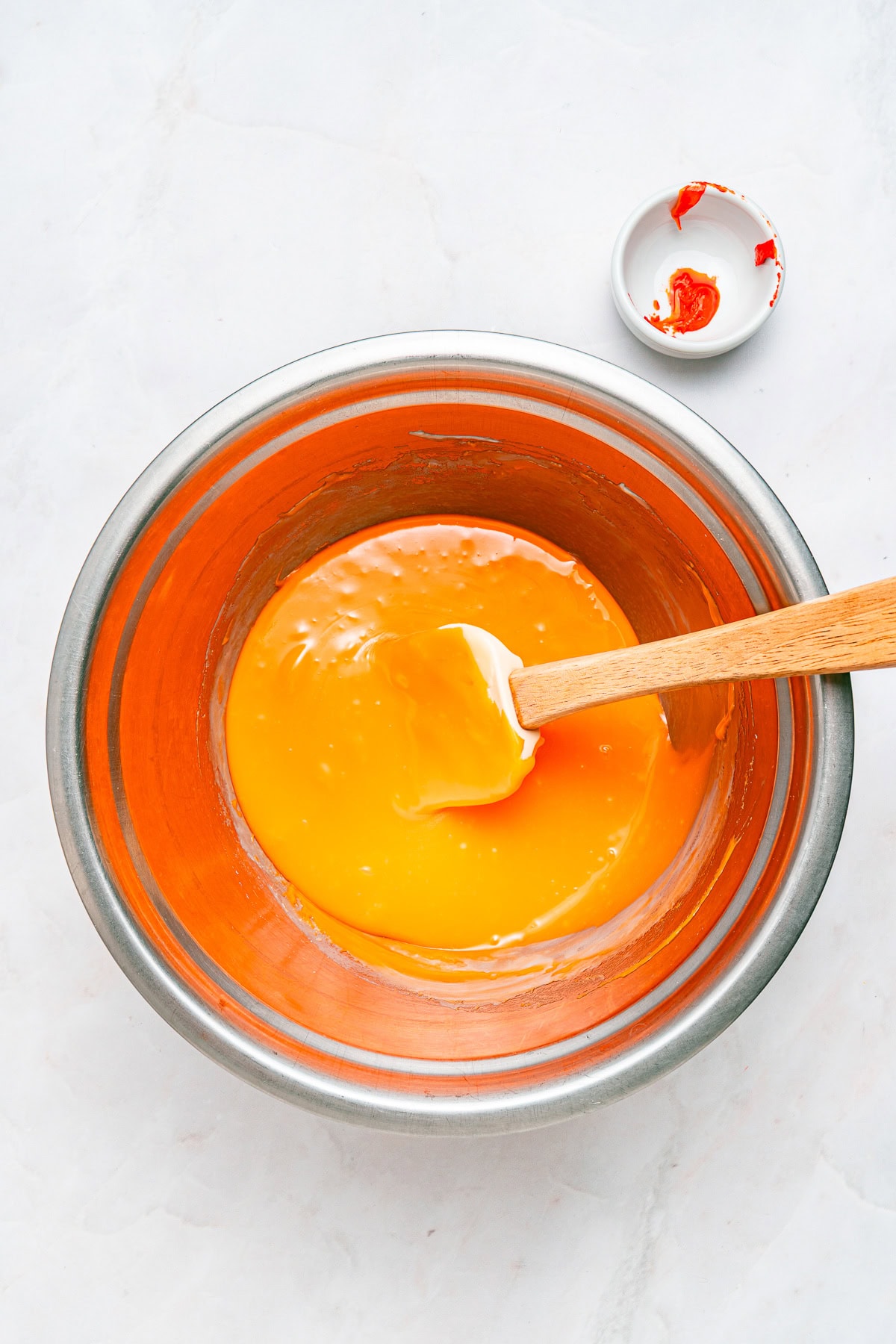 Orange colored and flavored fudge.